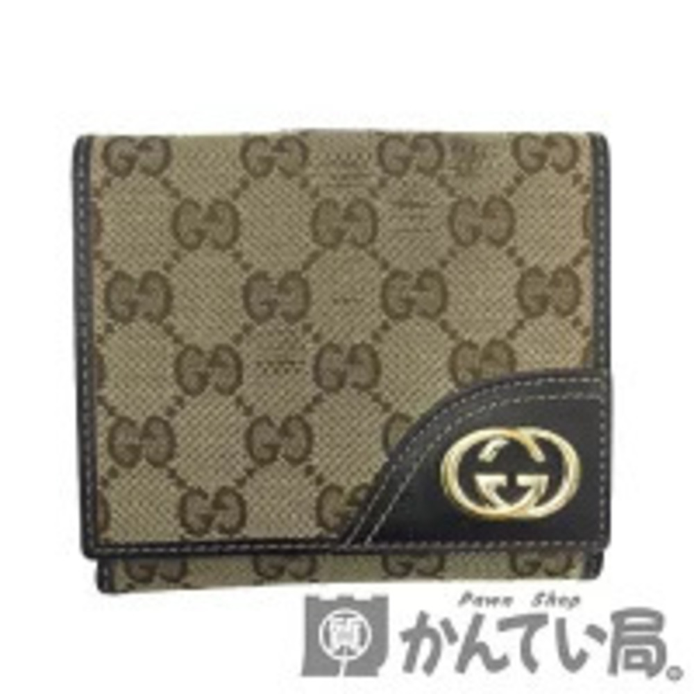 GUCCI GG Canvas Double Snap Wallet